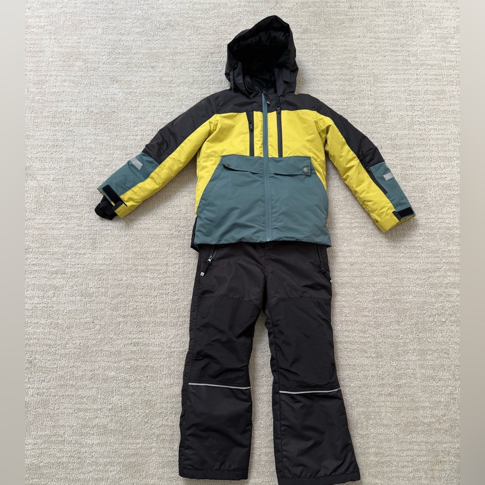 Deux par Deux Yellow and Black Kids Matching Ski Set